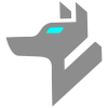 primary gray gray coyote digital logo with cyan eye 2